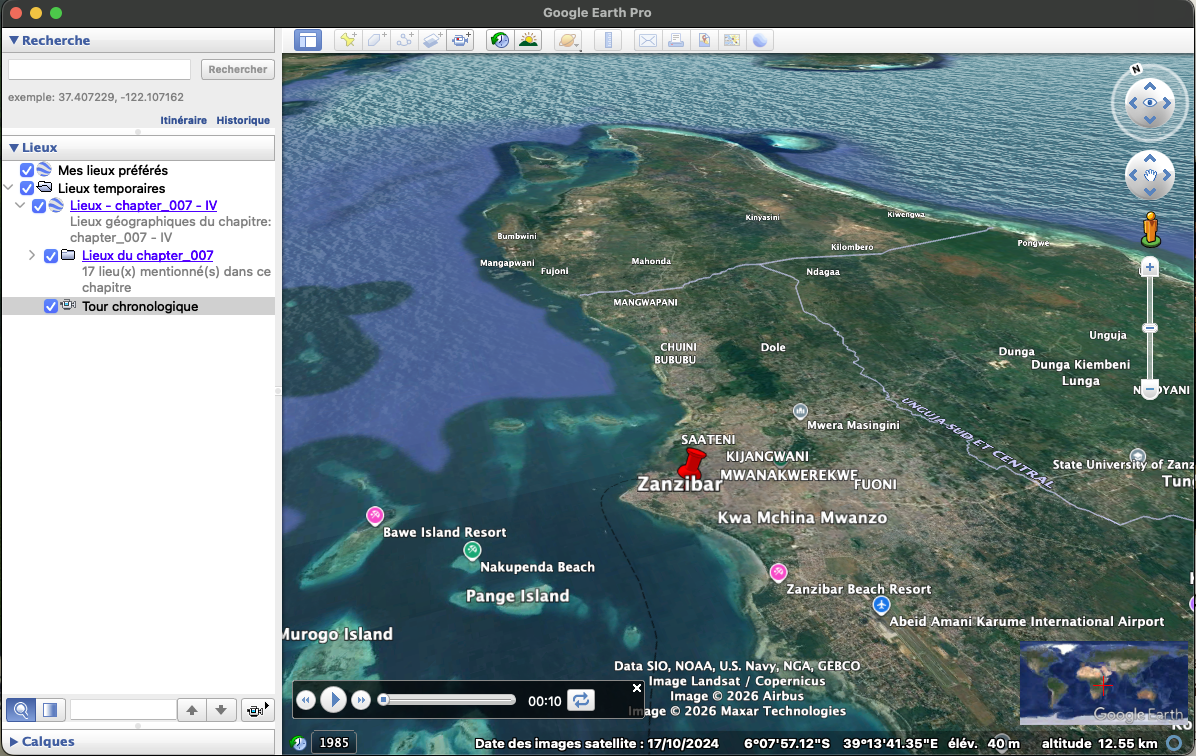 Tour chronologique Google Earth