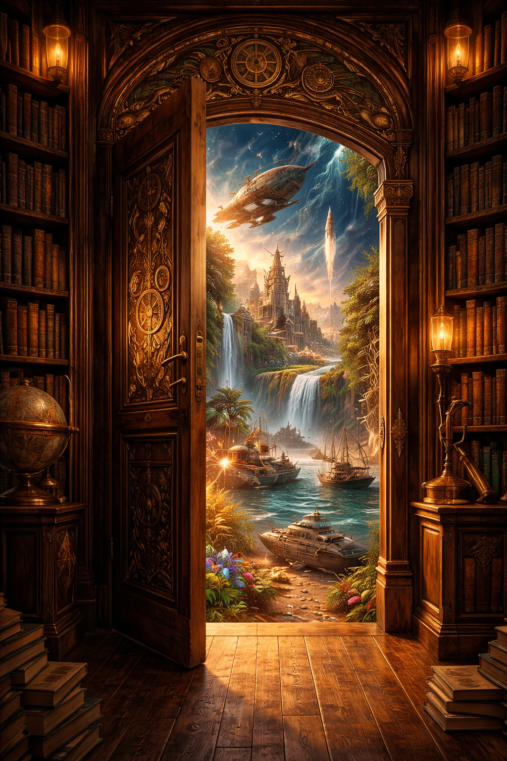 Porte de la bibliothèque Bookatomy