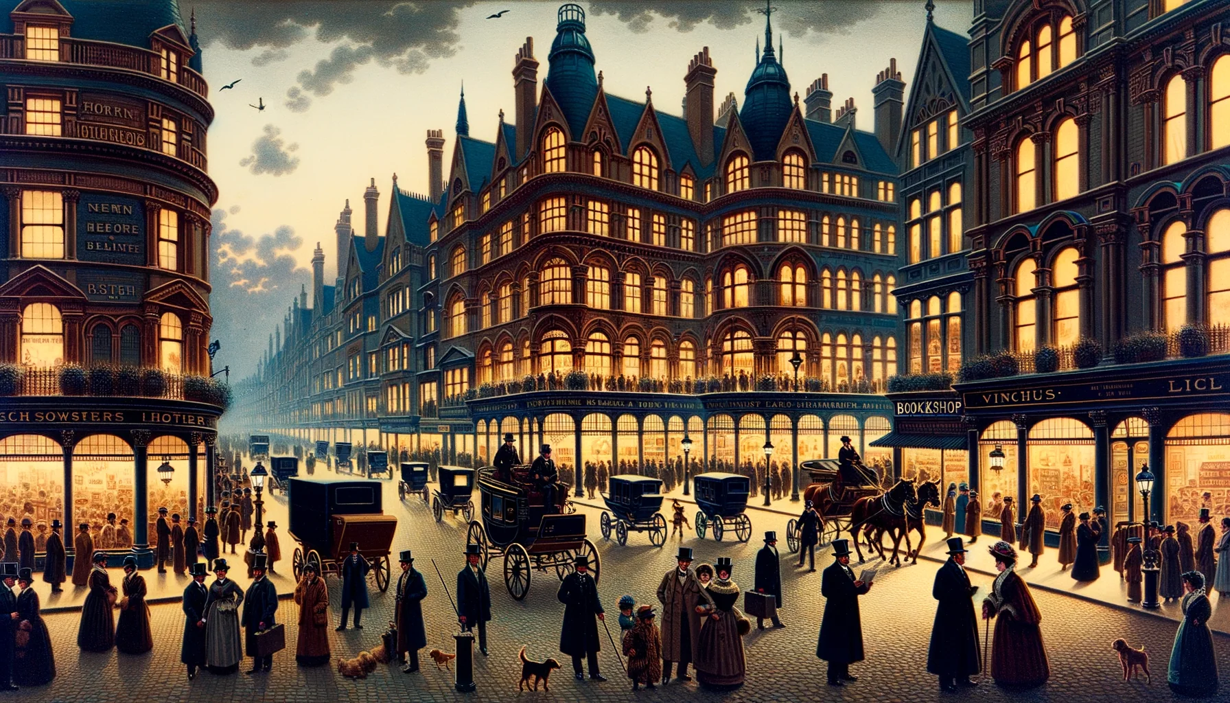 Vue panoramique du Strand à Londres au milieu du XIXe siècle