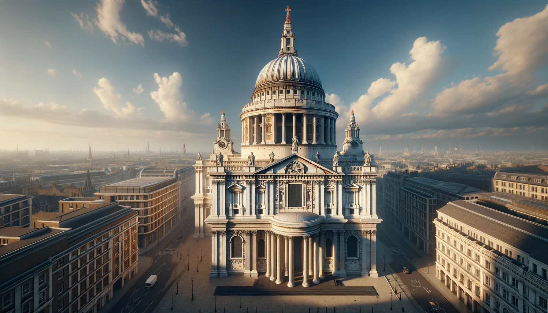La cathédrale Saint-Paul de Londres conçue par Christopher Wren, dôme à 111 mètres