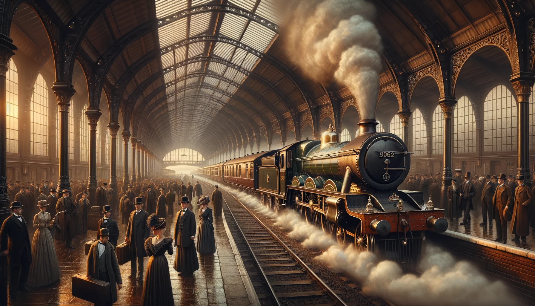 Une image photoréaliste des moyens de locomotion principaux de l'époque