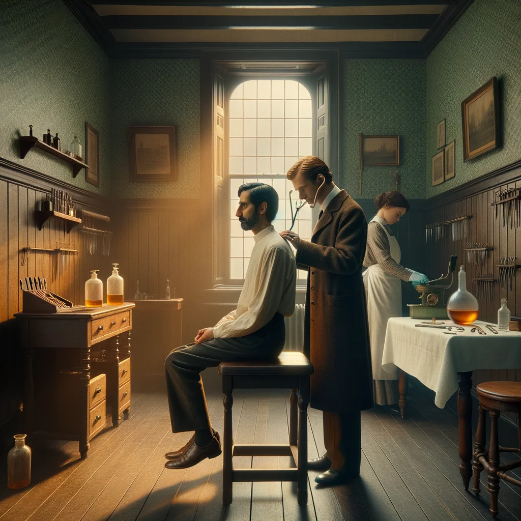 Une représentation d'une pratique médicale telle qu'on la pratiquait à l'époque